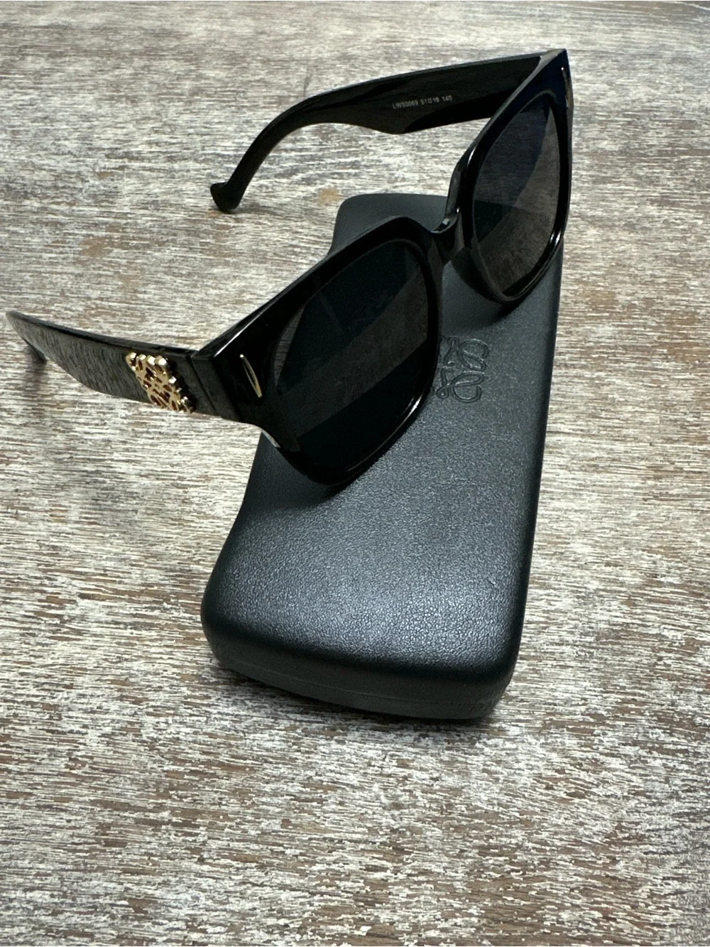 Black Square Women's Sunglasses with Gold Accent